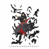 Itachi Naruto with birds - Animé  - Embroidery Design - FineryEmbroidery